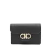 Ferragamo Gancini-plaque Leather Wallet In Black