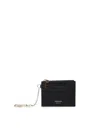 Ferragamo Chain-detailed Zip-around Cardholder In Black