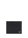 Ferragamo Leather Card Holder In Black