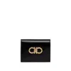 Ferragamo Compact Gancini Hardware Reversible Cardholder In Black
