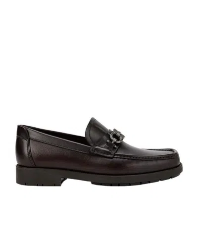 FERRAGAMO WALNUT LOGO BUSINESS CASUAL SHOES