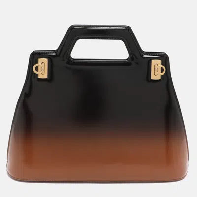 Ferragamo Wanda Brown Ombre Leather Tote