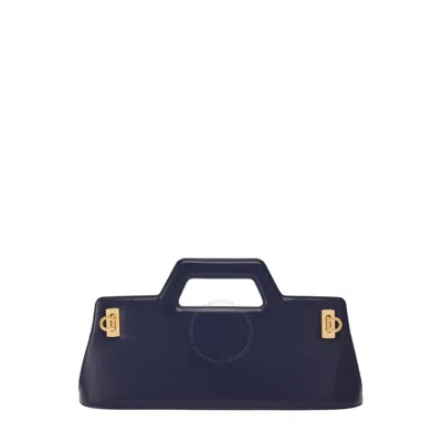 Ferragamo Wanda East-west Leather Bag In Blue
