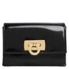 Ferragamo Wanda Gancini Clasp Card Case In Black
