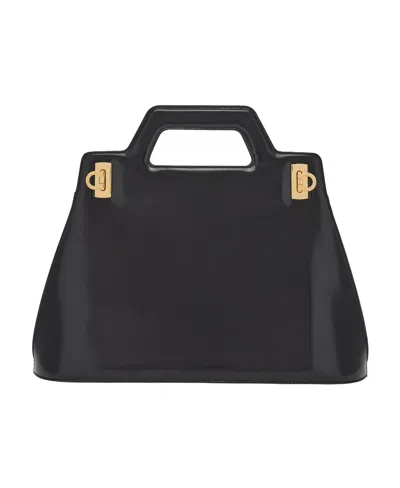 Ferragamo Wanda Handbag In Black