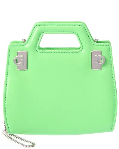 Ferragamo Wanda Leather Micro Bag In Green