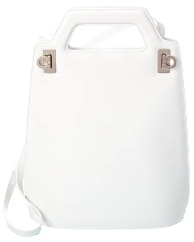 Ferragamo Wanda Leather Tote In White