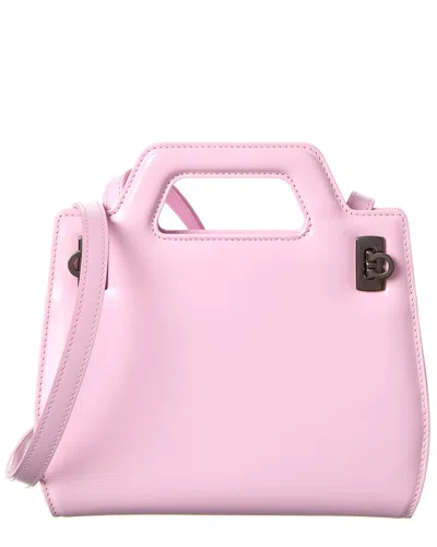 Ferragamo Wanda Mini Leather Clutch In Pink