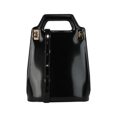 Pre-owned Ferragamo Wanda Mini Leather Shoulder Bag 'black' | Women's Size Onesize
