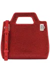 Ferragamo Wanda Mini Stain And Strass Top-handle Bag In Red