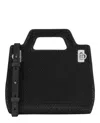 Ferragamo Wanda Mini Stain And Strass Top-handle Bag In Black
