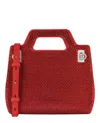 Ferragamo Wanda Mini Stain And Strass Top-handle Bag In Red