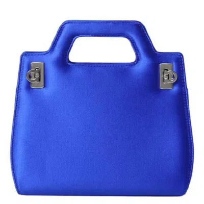 Ferragamo Wanda Satin Mini Bag In Blue