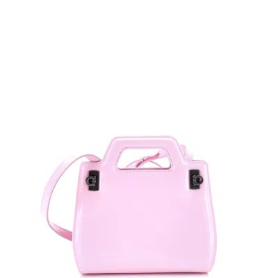 Ferragamo Wanda Top Handle Shoulder Bag Leather Mini In Pink