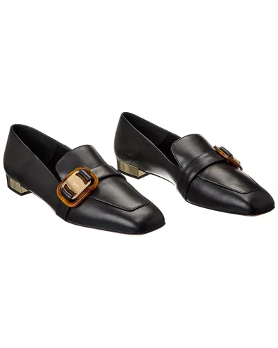 Ferragamo Wang Leather Loafer (authentic ) In Black