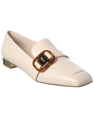 Ferragamo Wang Leather Loafer In Neutral