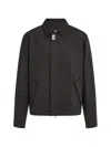 Ferragamo Washed Canvas Blouson In Black