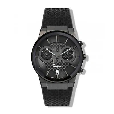Pre-owned Ferragamo Watch  Sfme00621  Sapphire Chrono Men 41 Mm Stainless Steel