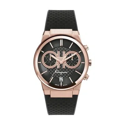 Pre-owned Ferragamo Watch  Sfme00721  Sapphire Chrono Man 41 Mm Stainless Steel