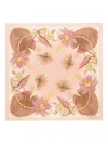 Ferragamo Water Lilies Print Silk Scarf In Pink