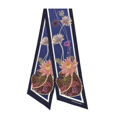 Ferragamo Water Lily Print Silk Bandeau In Multi