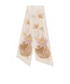 Ferragamo Water Lily Print Silk Bandeau In Neutral