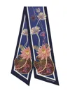 Ferragamo Water Lily Print Silk Bandeau In Blue