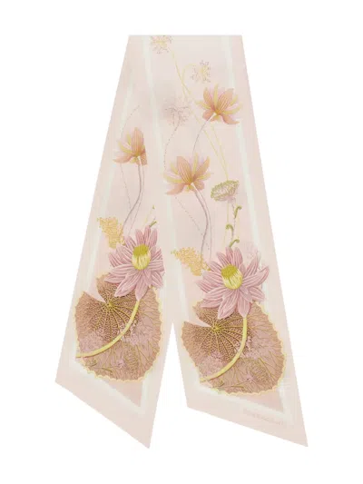 FERRAGAMO WATER LILY PRINTED SILK SCARF
