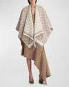 Ferragamo Women's Gancini Jacquard Wool Cape In Beige Ivory
