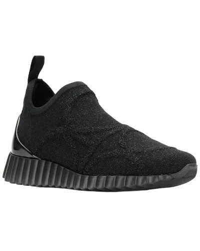Ferragamo Wave Leather Sneaker In Black