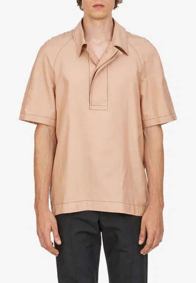 Ferragamo Wax Coated Poplin Raincoat In Brown