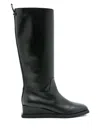 Ferragamo Woman Boot Black Size 7.5 Calfskin In Multi