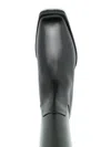 Ferragamo Wayde Leather Wedge Boots In Black