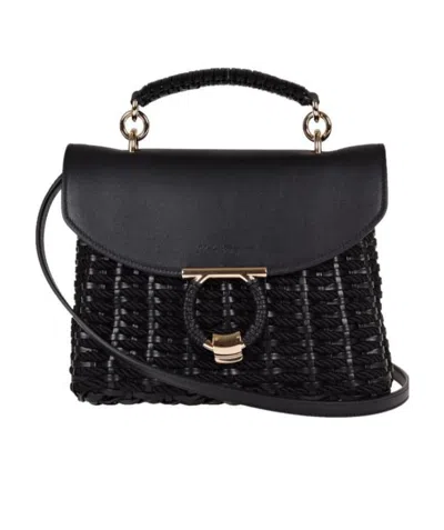 Ferragamo Weave A Handbag In Black