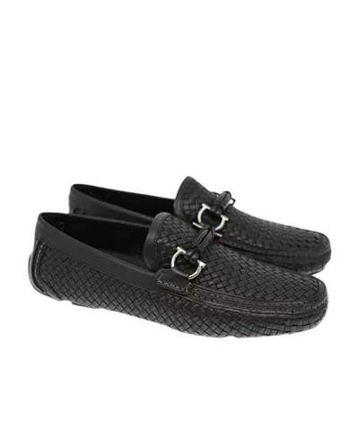 Ferragamo Weave Business Casual Shoes In Black
