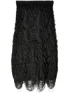 Ferragamo Weaved Fringed Skirt In Black