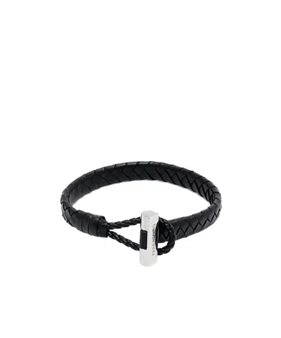 Ferragamo Leather Bracelet In Black