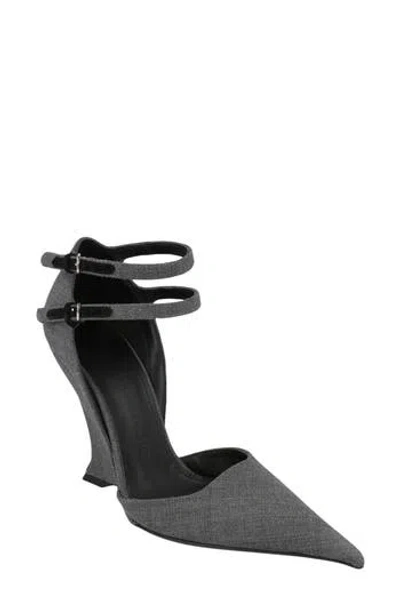 Ferragamo Wedge Heel Pump In Gray