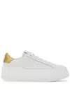 Ferragamo Leather Sneakers With Contrasting Heel Tab