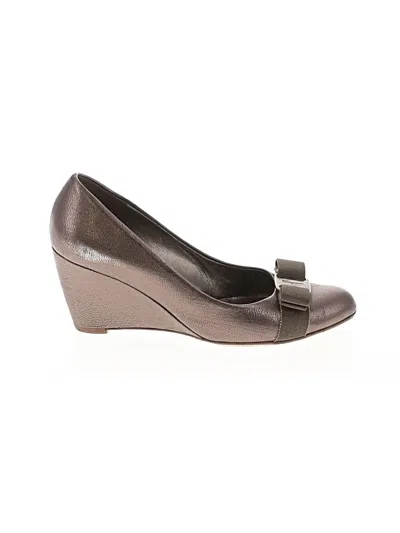 Pre-owned Ferragamo Wedges In Tan