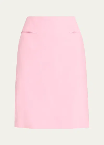 Ferragamo Welt-pockets Crepe Pencil Skirt In Bubble Gum
