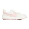 FERRAGAMO WHITE AND PINK LEATHER DENNIS SNEAKERS
