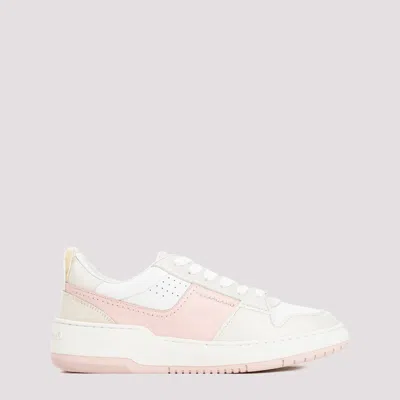 Ferragamo Dennis Panelled Leather Sneakers In Beige