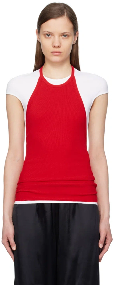 Ferragamo Woman Layered Top In Red