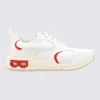 FERRAGAMO WHITE AND RED LEATHER SNEAKERS