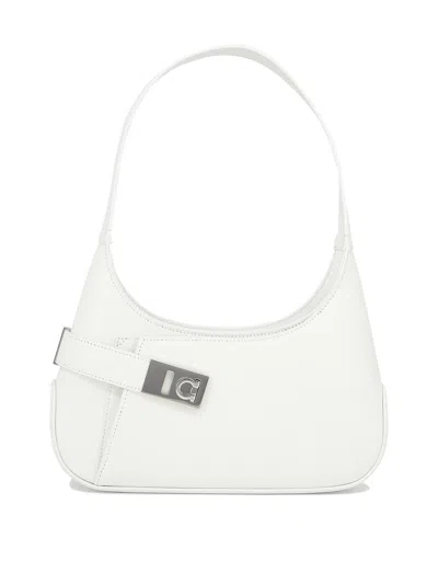 Ferragamo White Asymmetric Hobo Shoulder Bag