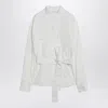 Ferragamo White Belted Shirt In Cotton Blend In White