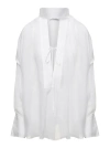 Ferragamo White Caftano Shirt In Silk Blend Woman In White