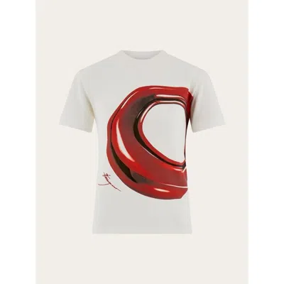 Ferragamo White Cotton Graphic Sweater