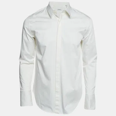 Pre-owned Ferragamo White Cotton Long Sleeve Shirt L